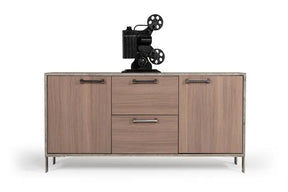 Nova Domus Boston Modern Brown Oak & Faux Concrete Office File Cabinet Vganboston-Fc