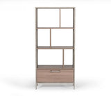 Vig Furniture - Nova Domus Boston Modern Brown Oak & Faux Concrete Bookcase - Vganboston-Bc