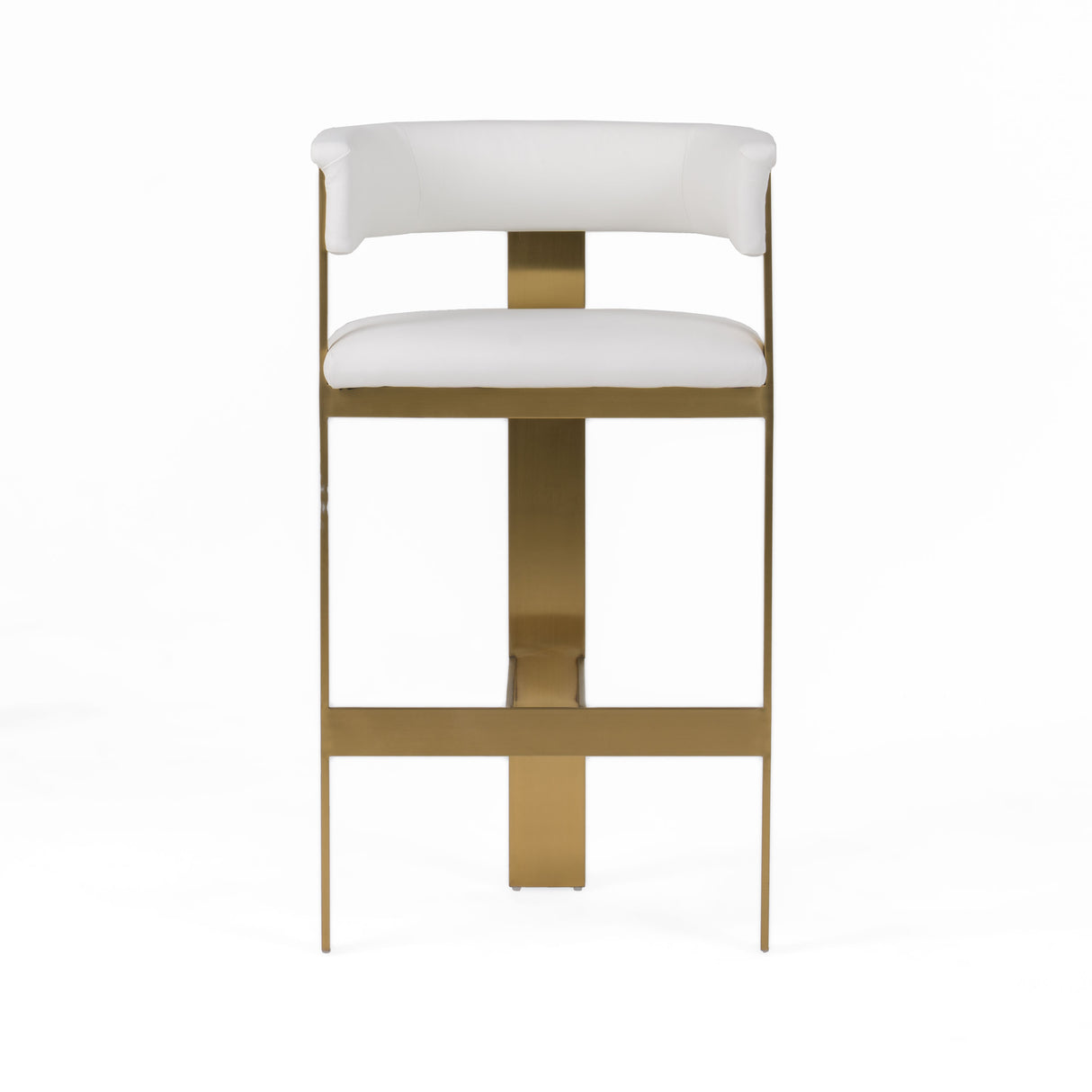 Vig Furniture Modrest Boswell - Modern White + Matte Gold Barstool