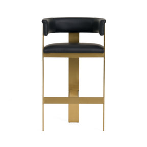 Modrest Boswell - Modern Black + Matte Gold Barstool - sold by Home Elegance USA