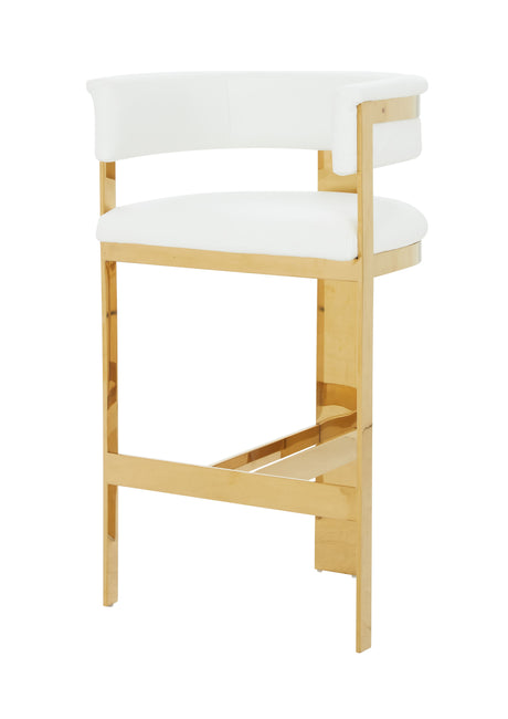Vig Furniture Modrest Boswell - Modern White + Gold Barstool