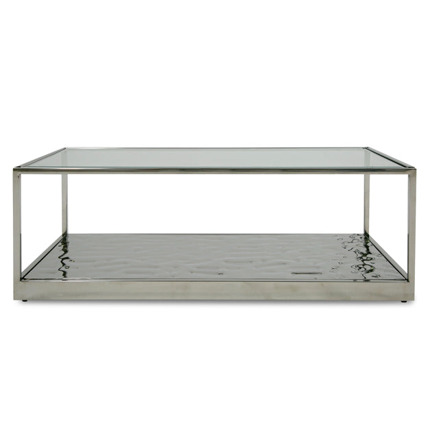 Vig Furniture Modrest Braxton - Contemporary Clear Wave Glass Coffee Table