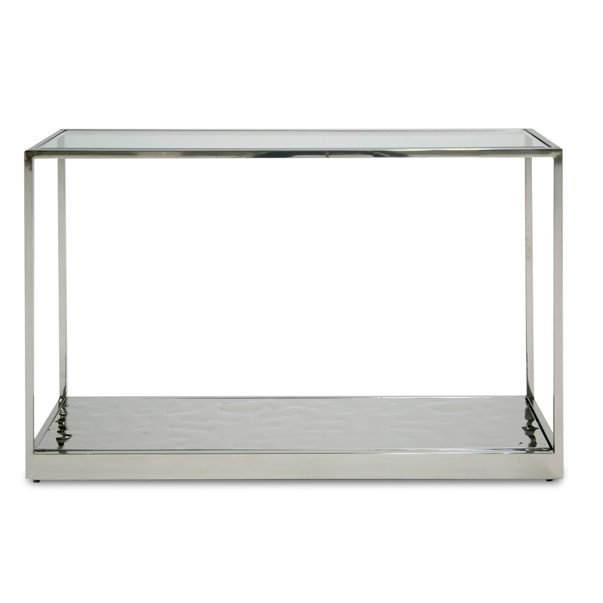 Vig Furniture Modrest Braxton - Contemporary Clear Wave Glass Console Table