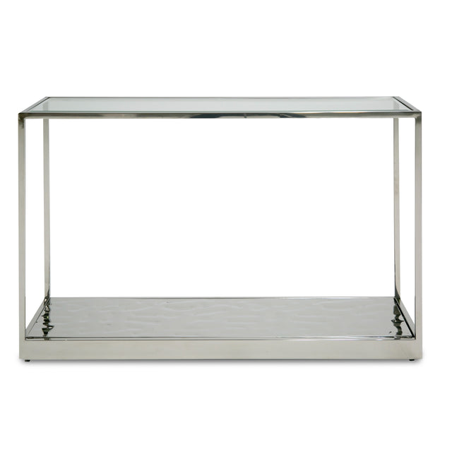 Vig Furniture Modrest Braxton - Contemporary Clear Wave Glass Console Table