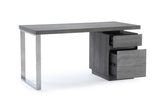 Vig Furniture - Modrest Carson Modern Grey Elm & Stainless Steel Desk - Vgvcbt-002-Gry