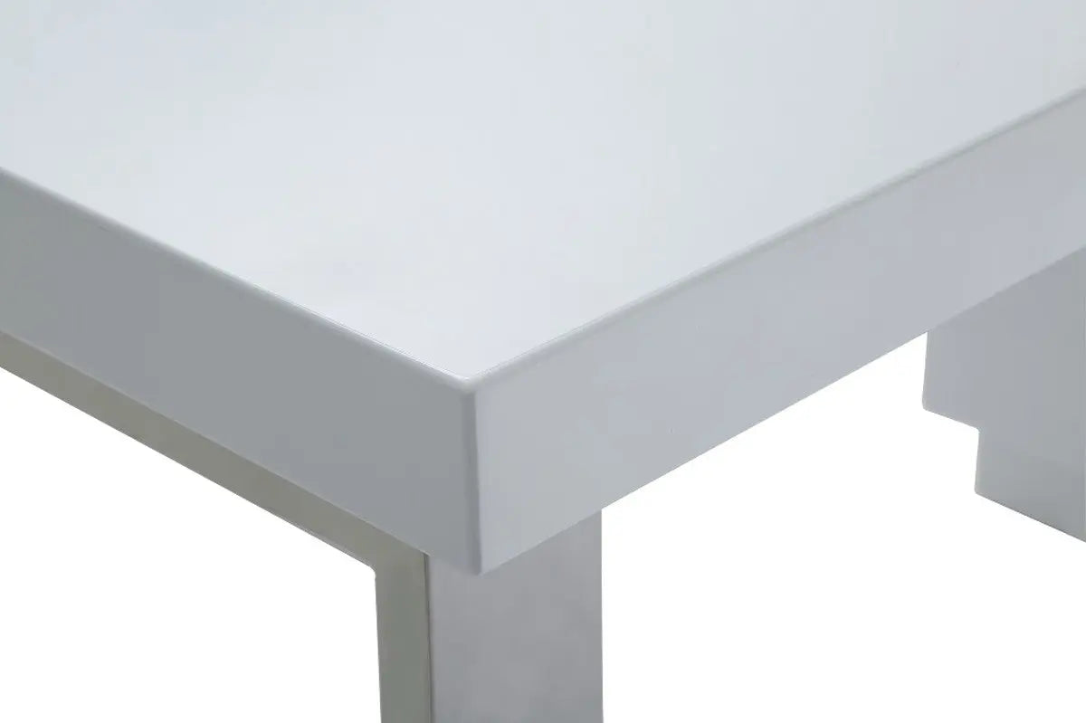 Vig Furniture - Modrest Carson Modern White & Stainless Steel Desk - Vgvcbt-002-Wht