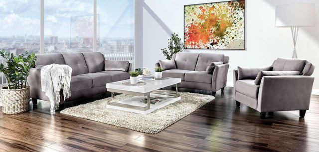 Ysabel - Sofa & Love Seat & Chair - Warm Gray - Home Elegance USA