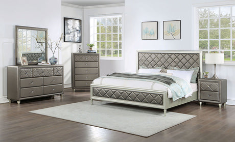 Xandria - 4 Piece Queen Bedroom Set - Champagne - Home Elegance USA