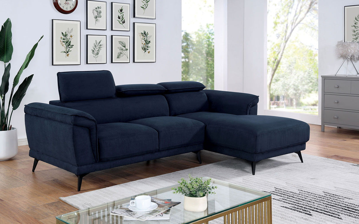 Napanee - Sectional - Navy - Home Elegance USA