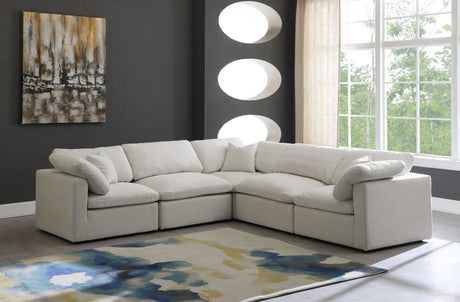 Plush - Cloud 5 Piece Modular Sectional - Cream - Home Elegance USA