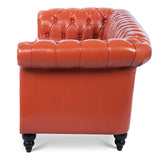 84.65" Rolled Arm Chesterfield 3 Seater Sofa - W68056682 - image - 6