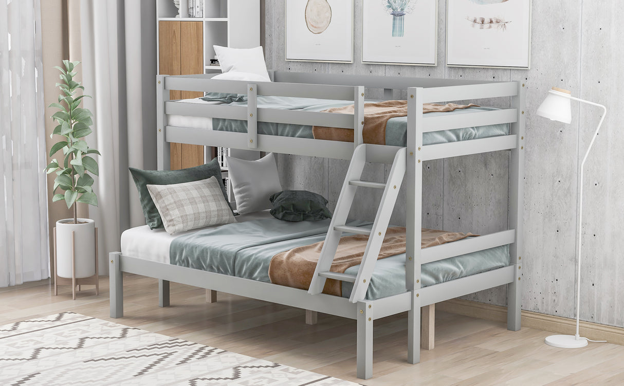 Twin over full bunk bed (Gray) ( old sku: WF193722AAE ) - Home Elegance USA