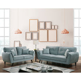 Phillipa - Sofa & Loveseat - Light Teal - Home Elegance USA