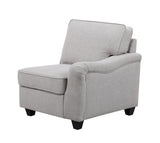 Leo Light Gray Linen 5 Seater Sofa and Ottoman - Home Elegance USA