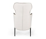 Modrest Coreen Modern White & Brown Bonded Leather Accent Chair - Home Elegance USA