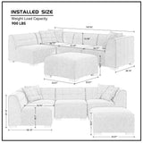 Sectional Sofa with Removable Ottoman Green - Home Elegance USA