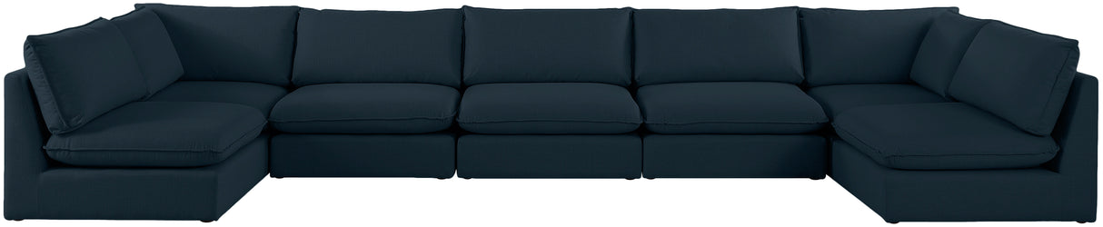 Mackenzie - Modular Sectional 7 Piece - Navy - Fabric - Home Elegance USA