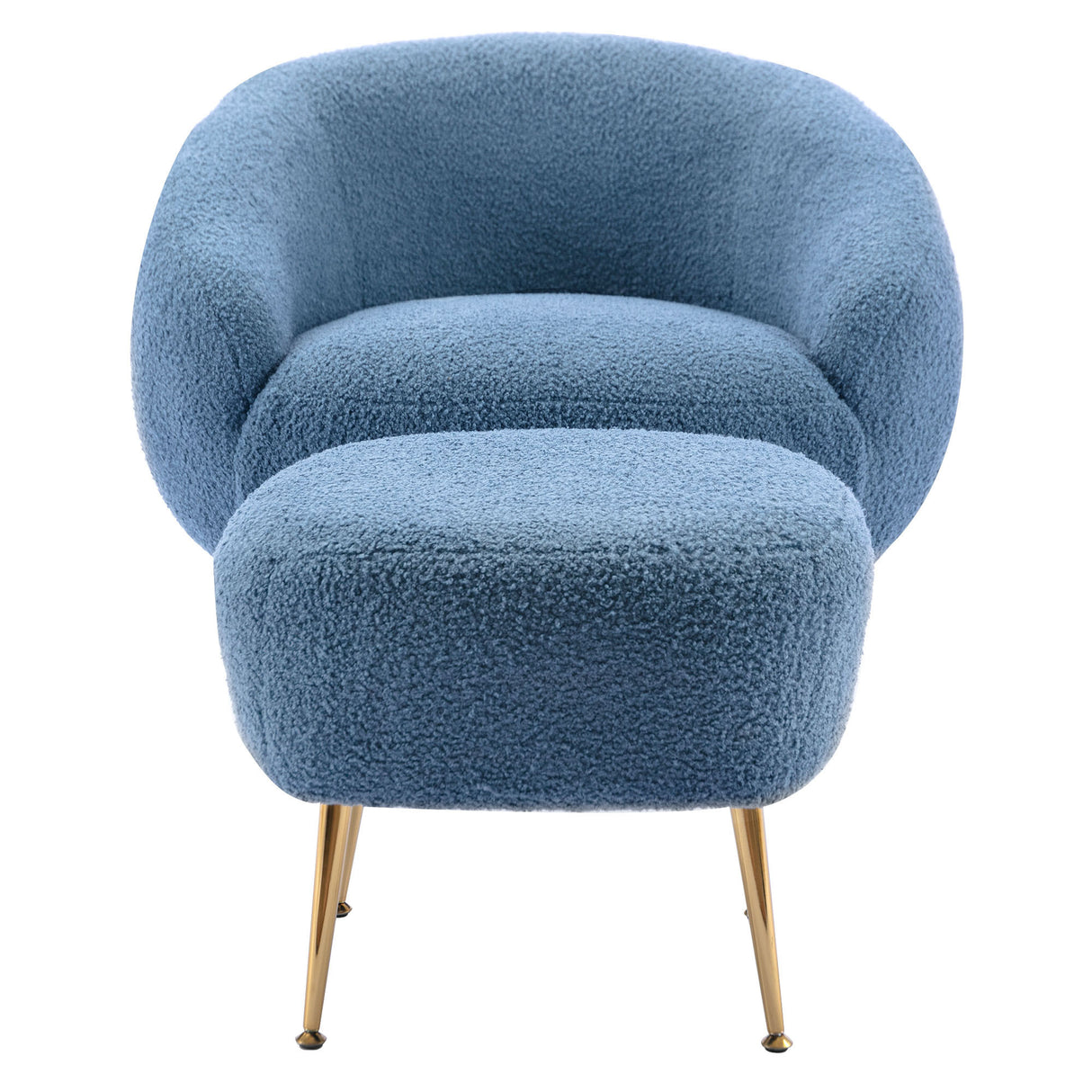Orisfur. Modern Comfy Leisure Accent Chair, Teddy Short Plush Particle Velvet Armchair with Ottoman for Living Room - Home Elegance USA