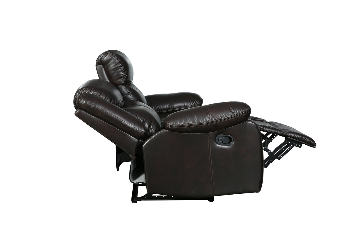 Global United Transitional Leather-Air Reclining Loveseat Home Elegance USA