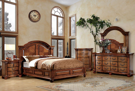 Bellagrand - 5 Piece Queen Bedroom Set With Chest - Antique Tobacco Oak - Home Elegance USA