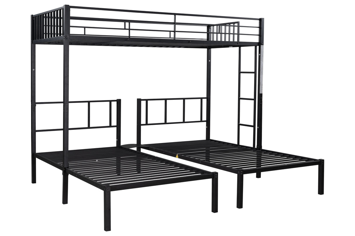 Triple twin bunk bed, can be separated into 3 twin beds - Home Elegance USA