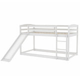 Twin over Twin Bunk Bed with Convertible Slide and Ladder , White(Old SKU:WF281725AAK) - Home Elegance USA