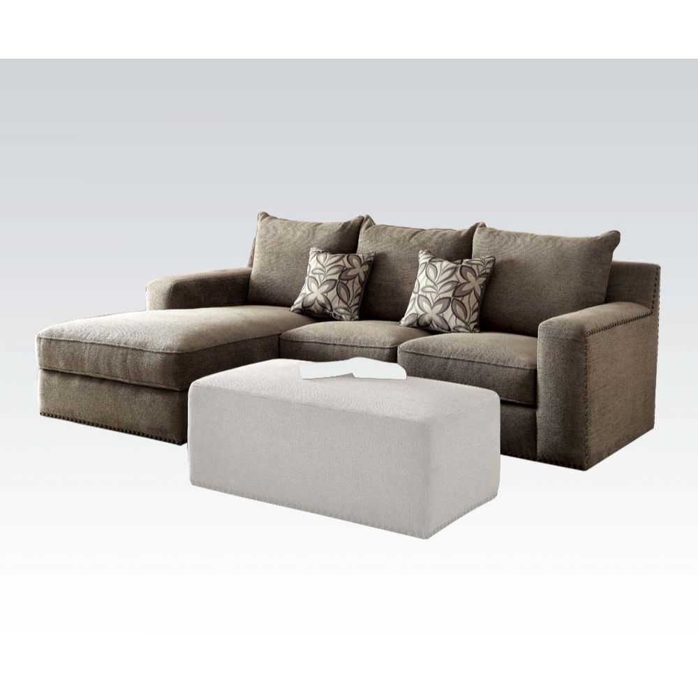 Ushury - Sectional Sofa - Gray Chenille (2-Tone) - Home Elegance USA