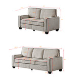 Living Room Sofa set 2+3 with Storage Beige Corduroy Home Elegance USA