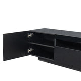 TV Cabinet Wholesale, Black TV Stand with Lights, Modern LED TV Cabinet with Storage Drawers, Living Room Entertainment Center Media Home Elegance USA