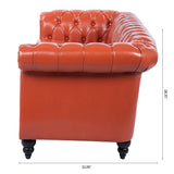 84.65" Rolled Arm Chesterfield 3 Seater Sofa - W68056682 - image - 11