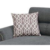 Slate Color Polyfiber Reversible Sectional Sofa Set Chaise Pillows Plush Cushion Couch Nailheads - Home Elegance USA