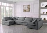 Serene - Cloud Modular Sectional 6 Piece - Grey - Fabric - Home Elegance USA