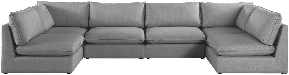 Mackenzie - Modular Sectional 6 Piece - Gray - Modern & Contemporary - Home Elegance USA