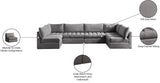 Jacob - Modular Sectional 6 Piece - Grey - Home Elegance USA