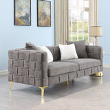 Deepth 35", length 85" weave sofa ,contemporary new concept sofa.handcrafted weave sofa. 3 seater | Home Elegance USA