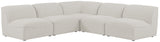 Miramar - Modular Sectional 5 Piece - Cream - Fabric - Modern & Contemporary - Home Elegance USA