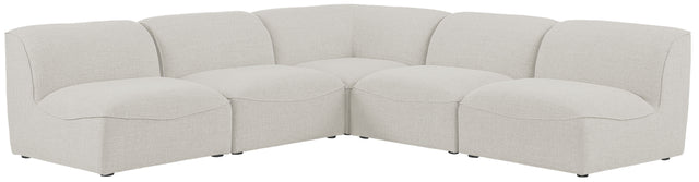 Miramar - Modular Sectional 5 Piece - Cream - Fabric - Modern & Contemporary - Home Elegance USA