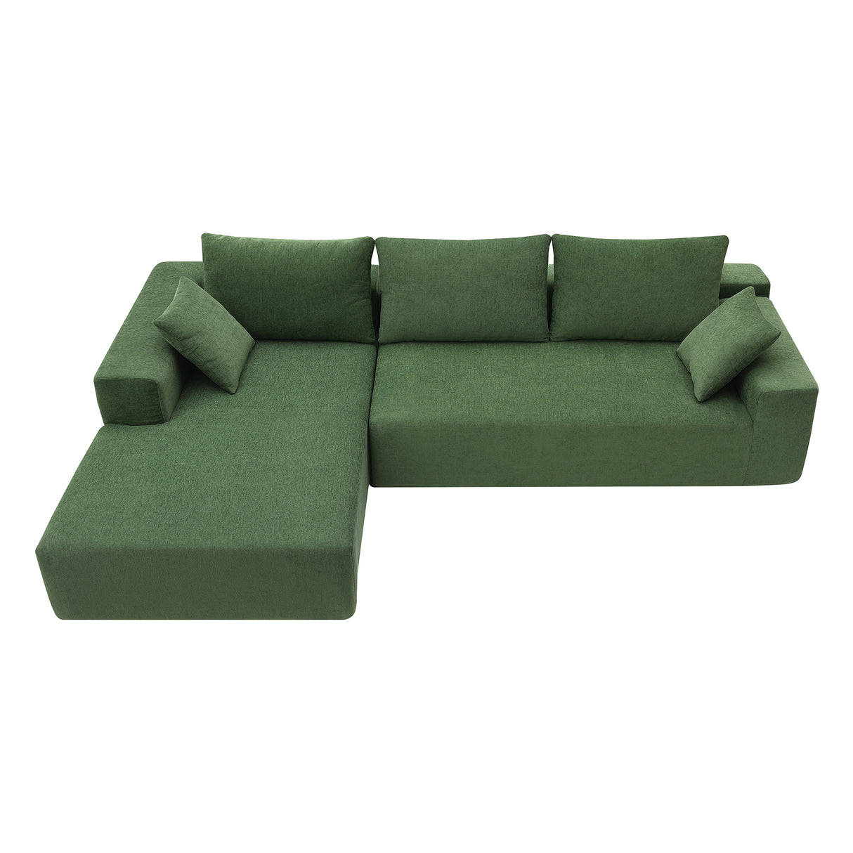 109*68" Modular Sectional Living Room Sofa Set, Modern Minimalist Style Couch, Upholstered Sleeper Sofa for Living Room, Bedroom, Salon, 2 PC Free Combination, L - Shape, Green | Home Elegance USA