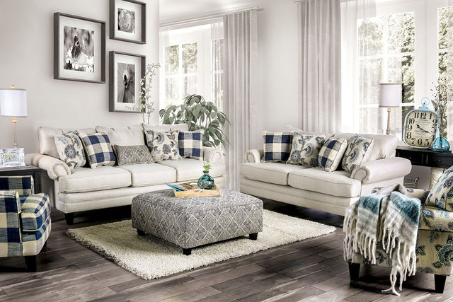 Nash - Sofa & Loveseat - Ivory - Home Elegance USA