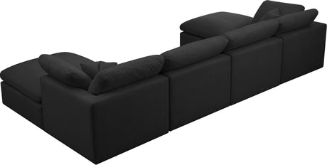 Plush - Cloud Modular Sectional 6 Piece - Black - Fabric - Home Elegance USA