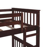 Twin-Over-Twin Bunk Bed with Ladders and Two Storage Drawers (Espresso) - Home Elegance USA