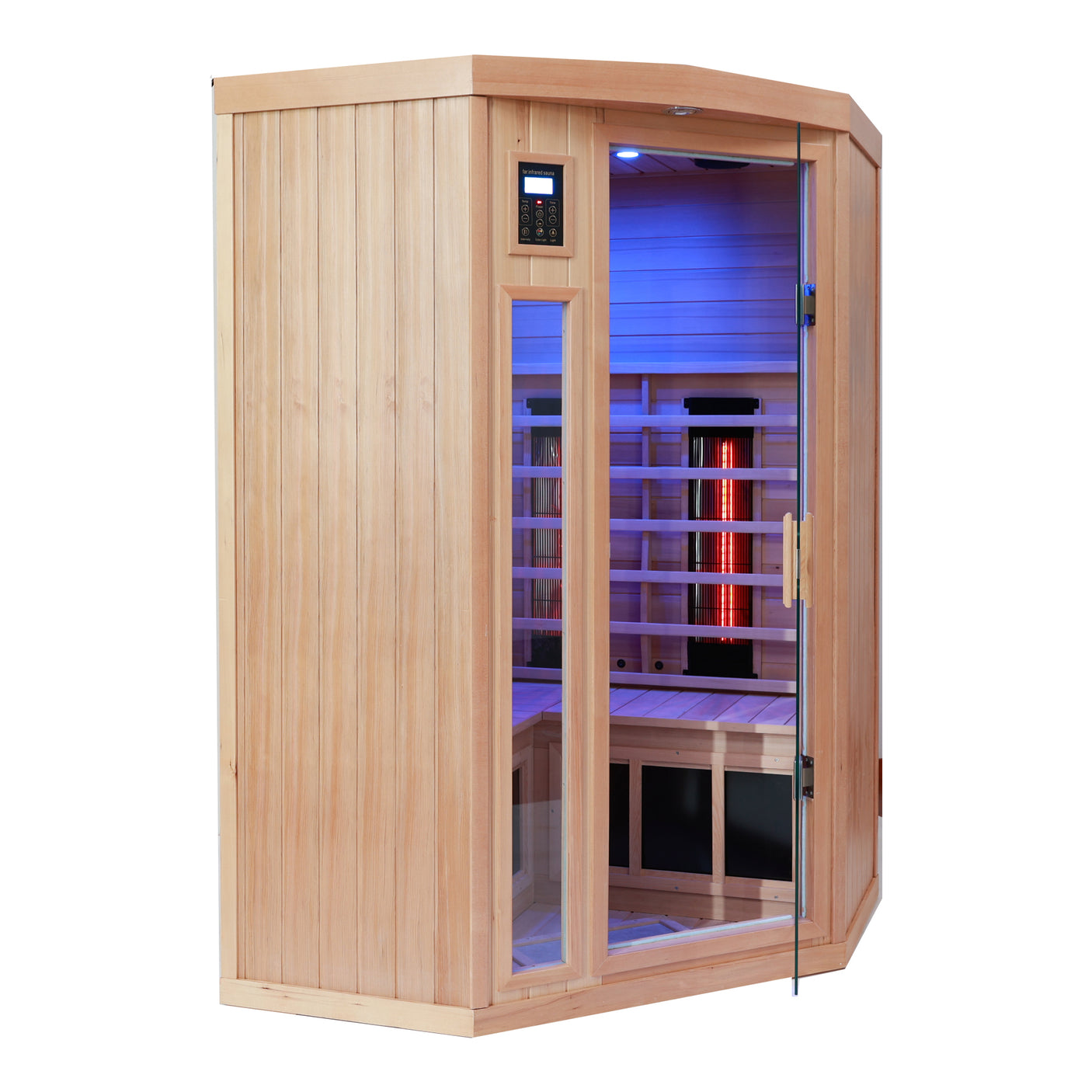 Pentagonal hemlock far-infrared heating sauna room