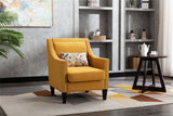COOLMORE  accent armchair living room chair  with nailheads and solid wood legs  Yellow  Linen - Home Elegance USA