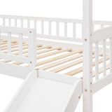 Twin Loft Bed with Slide, House Bed with Slide,White(OLD SKU :LT000212AAK) - Home Elegance USA