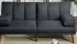 Black Polyfiber Adjustable Sofa Bed Living Room Solid wood Legs Plush Couch - HS00F8513 - ID - AHD - Home Elegance USA - 2