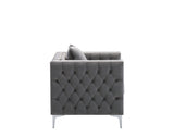 Lorreto Gray Velvet Chair - Home Elegance USA