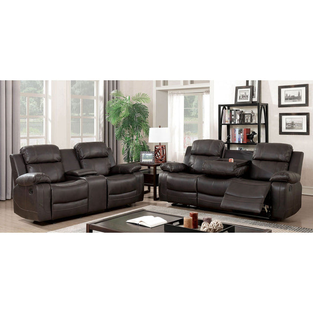 Pondera - Sofa & Love Seat & Chair - Dark Brown - Home Elegance USA