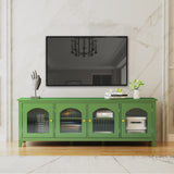 71-inch stylish TV cabinet, TV frame, TV stand，solid wood frame, Changhong glass door, antique green, can be placed in the children's room,bedroom， living room, wherever you need Home Elegance USA