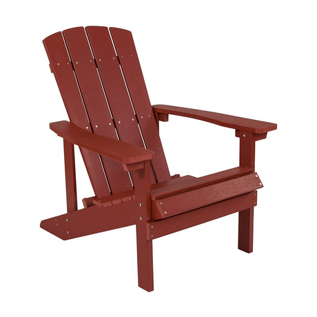 Charlestown All-Weather Adirondack Chair in Red Faux Wood - Home Elegance USA