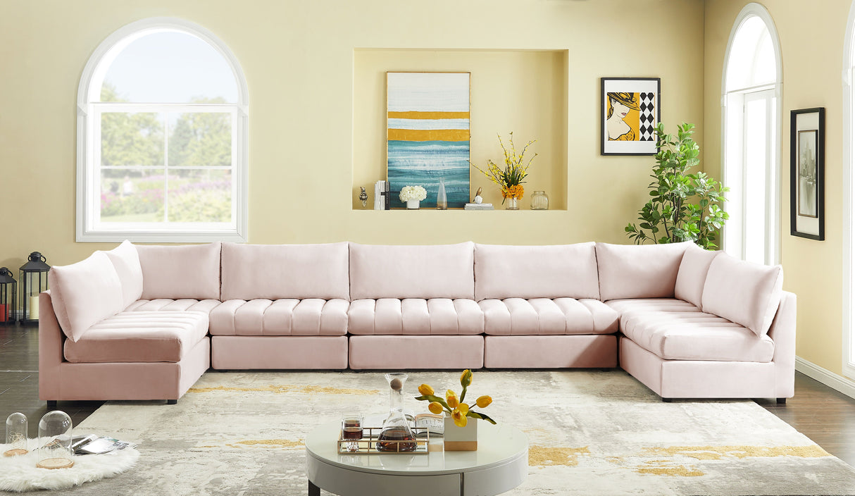 Jacob - Modular Sectional 7 Piece - Pink - Home Elegance USA